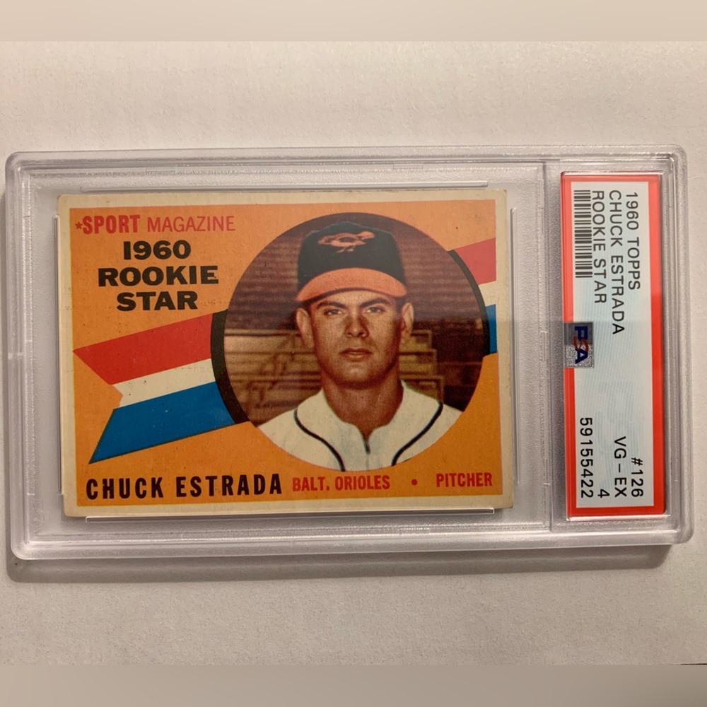 1960 TOPPS Rookie Star #126 Chuck Estrada PSA 4 Orioles RC Tough Grade POP 6